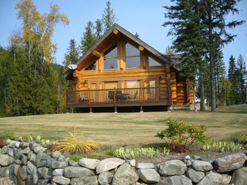 Log Home in Spring